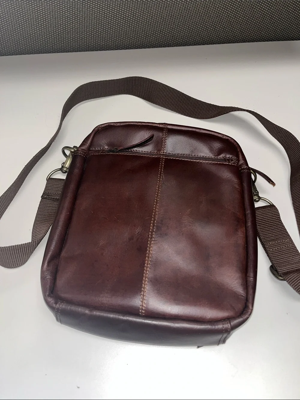 Wilsons Leather Dark Brown Messenger Crossbody Bag